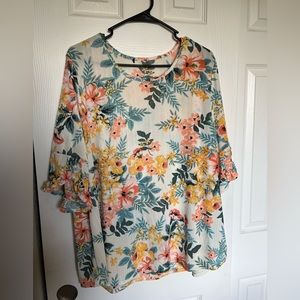 Flowery summer blouse